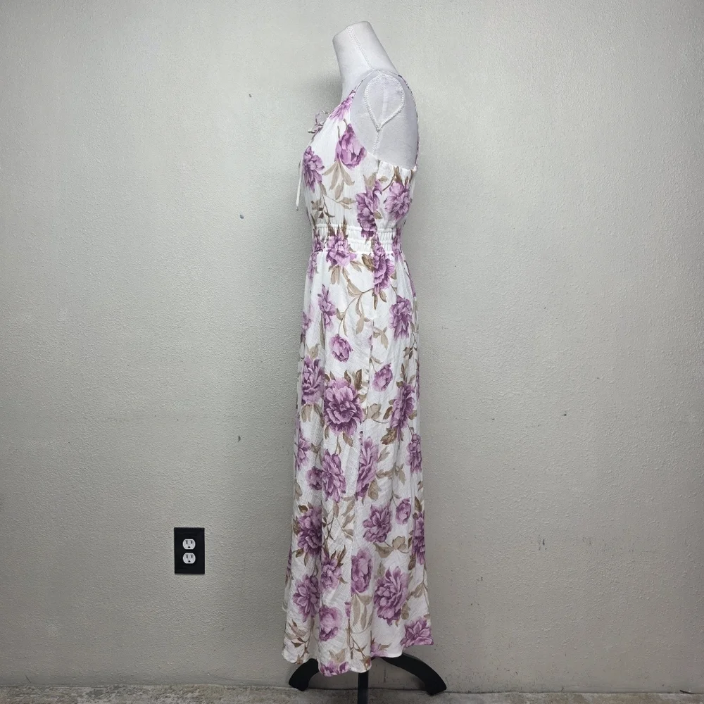 Abercrombie & Fitch Purple Floral Maxi Dress wSpagetti Straps Size Large